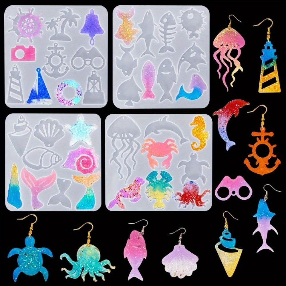 Aquarium And Marine - Set Cetakan Anting dan Liontin Bertema