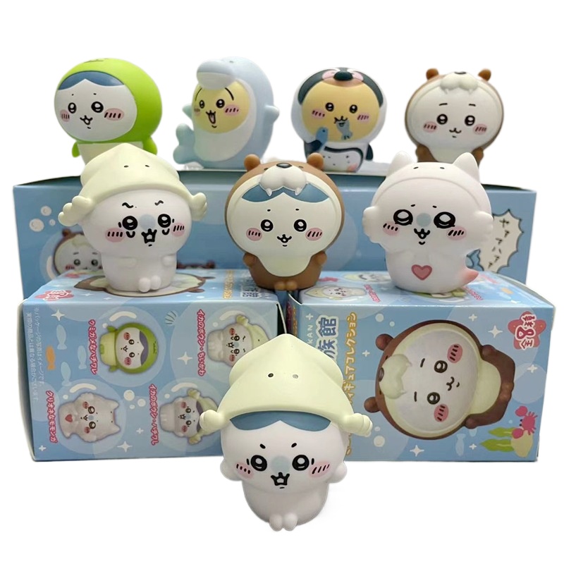Aquarium And Marine - 8pcs/Box Figurin Akuarium Chiikawa Kawaii Blind