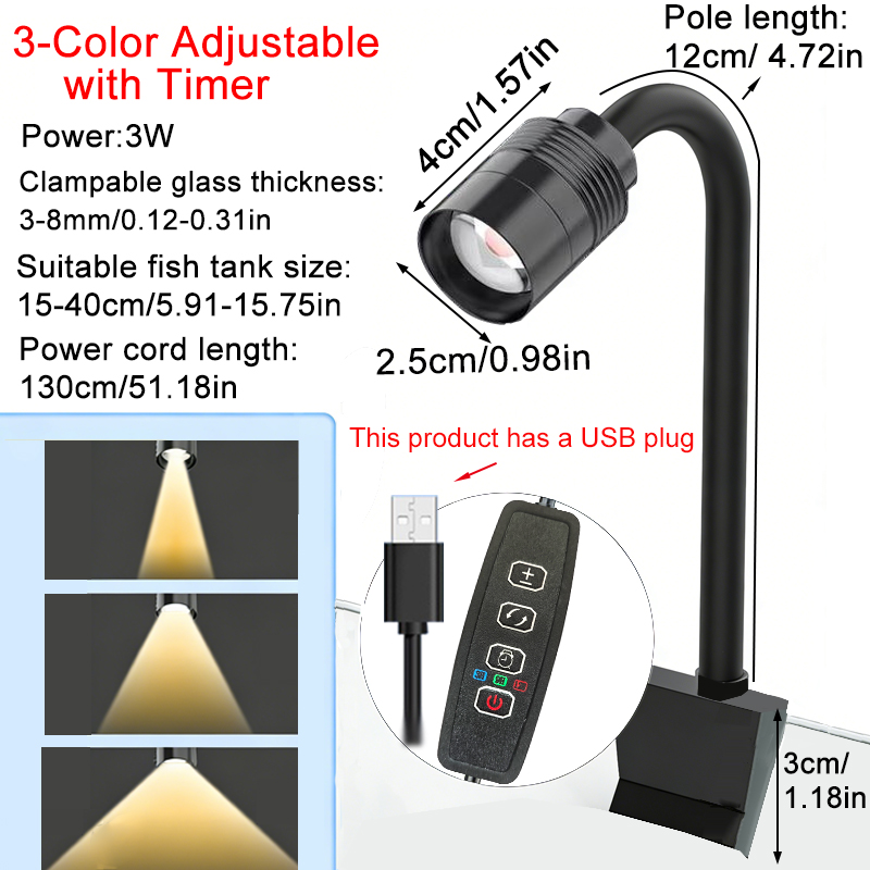Aquarium Marine Lights - Lampu LED Akuarium 3W Amerika Selatan,