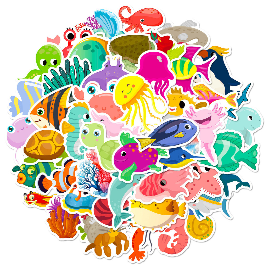 50 Buah Stiker Kehidupan Laut  - Aquarium And Marine ulasan dan harga