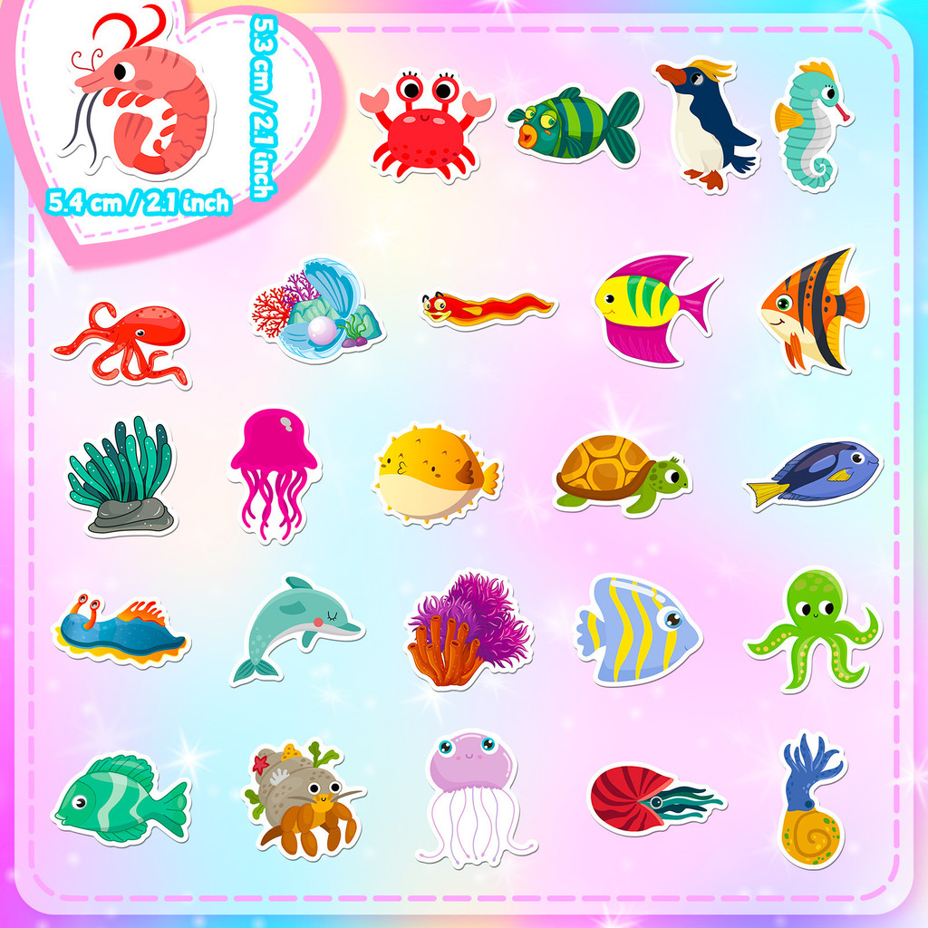 50 Buah Stiker Kehidupan Laut  - Aquarium And Marine ulasan dan harga